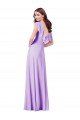 Flutter Sleeves V-Neck Chiffon Bridesmaid Dress