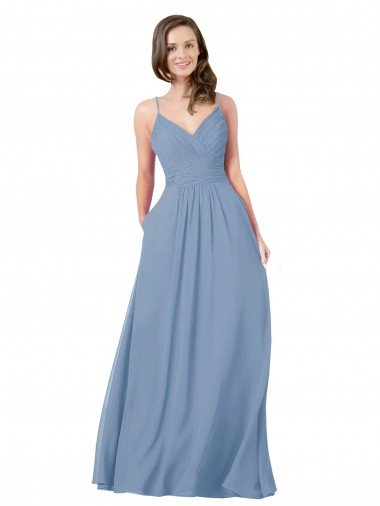 Shop A-Line Ruched V-Neckline Chiffon Bridesmaid Dress Sydney