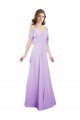 Chiffon Bridesmaid Dress with Draped Sweetheart Bodice and Off The Shoulder Flounces