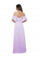 Chiffon Bridesmaid Dress with Draped Sweetheart Bodice and Off The Shoulder Flounces