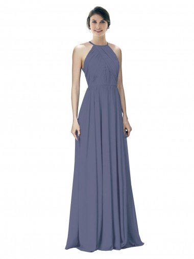 Shop Halter Neck Ruched Bodice Chiffon Bridesmaid Dress Sydney