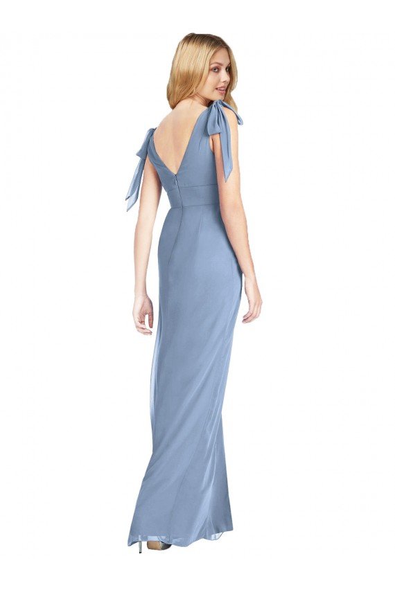 Bow-Shoulder Sleeveless Deep V-Back Mermaid Bridesmaid Dress