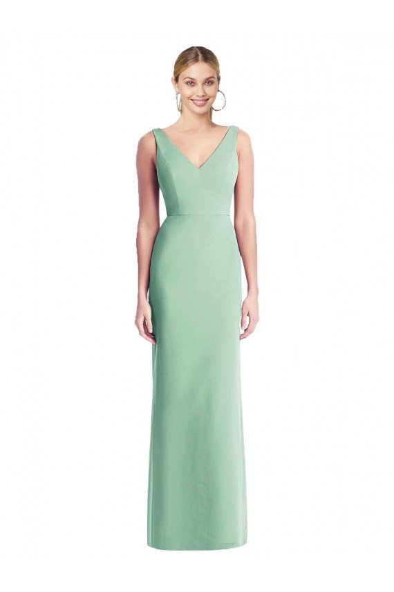 Sleeveless Tie Back Chiffon Trumpet Chiffon Bridesmaid Dress