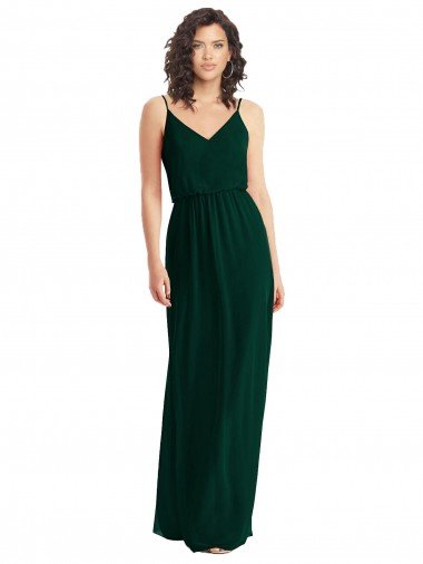 Shop V-Neck Blouson Bodice Chiffon Maxi Bridesmaid Dress Sydney