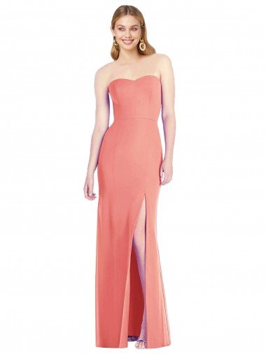 Shop Strapless Chiffon Trumpet Bridesmaid Dress with Front Slit Sydney