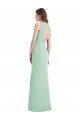 Sleek Open Back Chiffon V-Neck Bridesmaid Dress