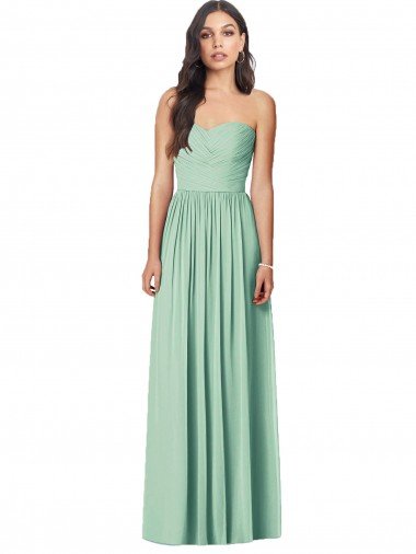 Shop Draped Sweetheart Strapless Long Chiffon Bridesmaid Dress Sydney