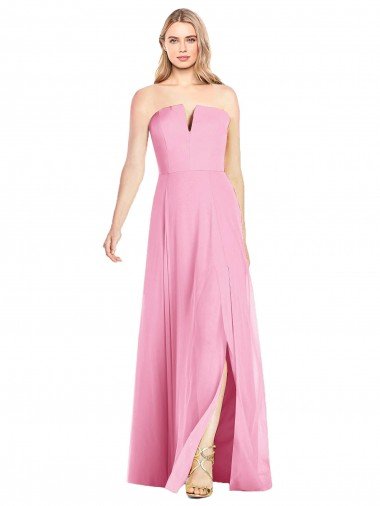 Shop Strapless Notch Chiffon Maxi Bridesmaid Dress Sydney