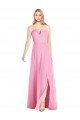 Strapless Notch Chiffon Maxi Bridesmaid Dress