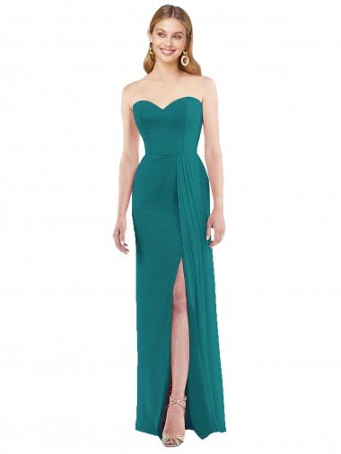 Shop Sweetheart Neckline Lux Chiffon Bridesmaid Dress with Side Slit Sydney