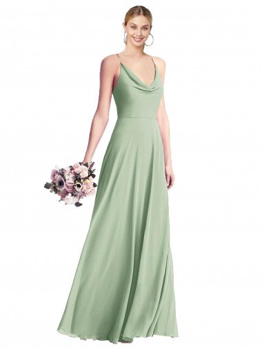 Shop Cowl Neck Criss Cross Back Chiffon Maxi Bridesmaid Dress Sydney