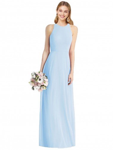 Shop Sleeveless Halter Chiffon Maxi Bridesmaid Dress Sydney