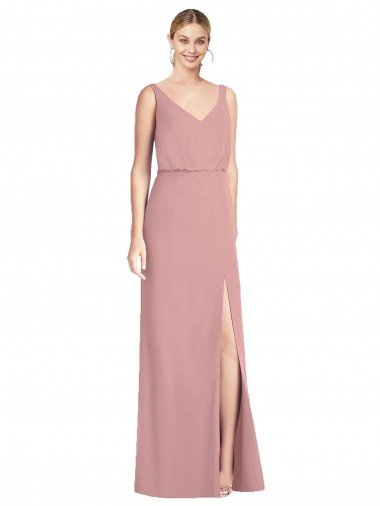 Shop Blouson Bodice Chiffon Bridesmaid Dress with Front Slit Sydney