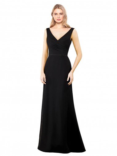 Shop V-Neckline Chiffon Bridesmaid Dress / Prom Dress with Draped Bodice Sydney