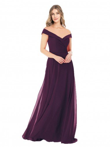 Shop Classic Off the Shoulder Draped Chiffon Bridesmaid Dress Sydney