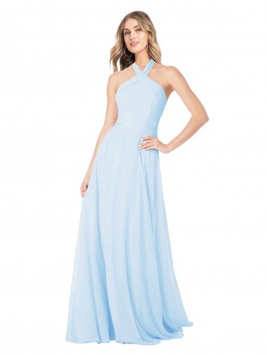 Shop Criss Cross High Neck Halter Chiffon Bridesmaid Dress Sydney