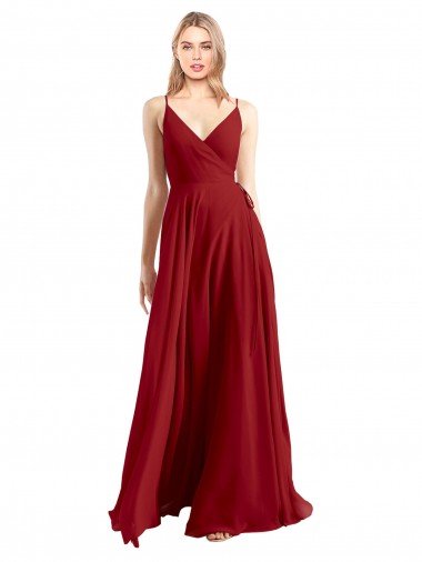 Shop A-Line Spaghetti Straps V-Neckline Chiffon Bridesmaid Dress Open Back Sydney