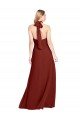 Slim High Neck Halter Fitted Open Back Chiffon Bridesmaid Dress / Prom Dress