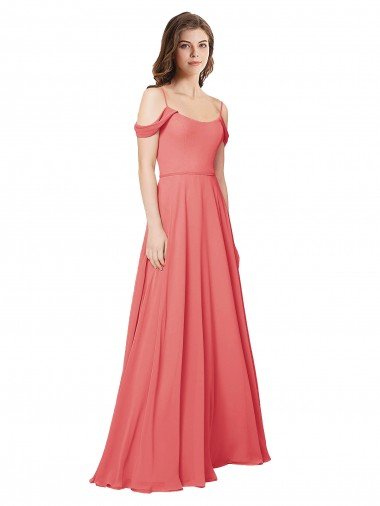 Shop Draped Off the Shoulder Straps Chiffon Bridesmaid Dress Sydney