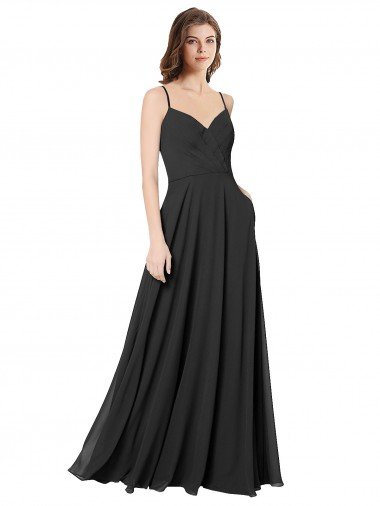 Shop Cowl Back Spaghetti Straps Long Chiffon Bridesmaid Dress  Sydney