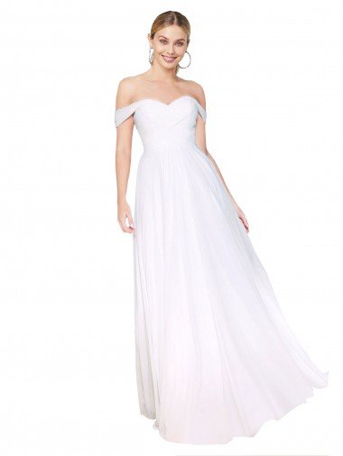 Shop Off the Shoulder Long Full Length Chiffon Bridesmaid Dress / Formal Prom Dress Sydney