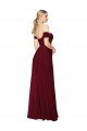 Shirred Sweetheat Neckline Off the Shoulder Long Chiffon Bridesmaid Dress / Formal Prom Dress