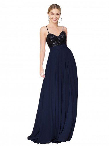 Shop Sweetheart High Neck Sequin Top Long Chiffon Bridesmaid Dress / Prom Dress Sydney