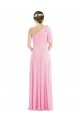 Bow One Shoulder Flounce Sleeve Maxi Bridesmaid Dress