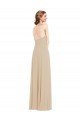 Faux Wrap Criss Cross Back Maxi Bridesmaid Dress with Front Slit