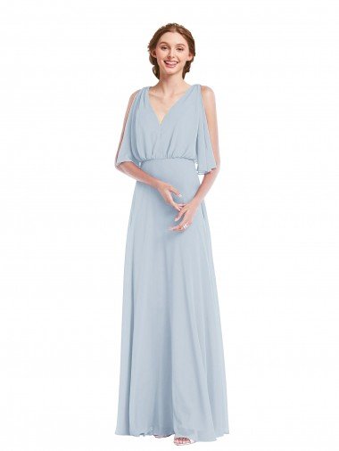 Shop V-Neck Split Sleeves Blouson Bodice Maxi Bridesmaid Dress Sydney