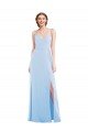 Tie Back Cutout Maxi Formal Bridesmaid Dress with Front Slit