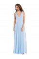 Deep V-Neck Chiffon Maxi Bridesmaid Dress