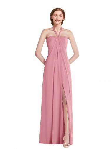 Shop Draped Chiffon Grecian Column Bridesmaid Dress with Front Slit Sydney