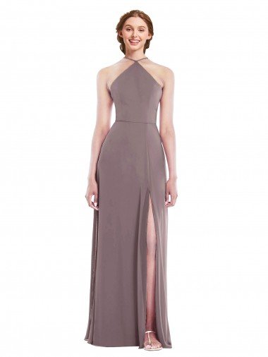 Shop Diamond Halter Maxi Formal Bridesmaid Dress with Front Slit Sydney