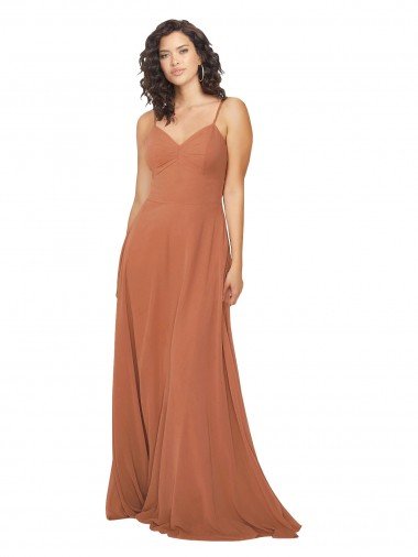 Shop Chiffon Bridesmaid Dress with Tie Back Keyhole Sydney