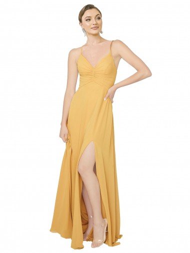 Shop Ruched Chiffon Bridesmaid Dress with Tie Back Detail Sydney