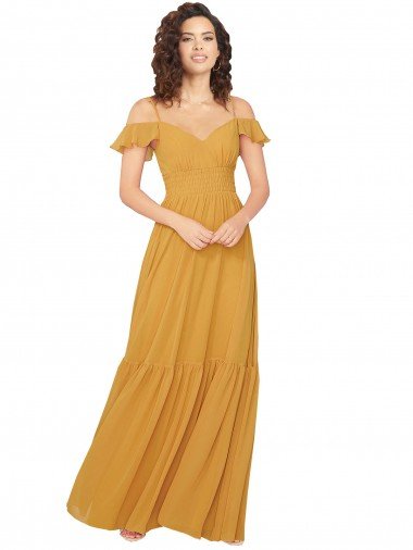 Shop Ruched Keyhole Back Boho Chiffon Bridesmaid Dress Sydney