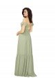 Ruched Keyhole Back Boho Chiffon Bridesmaid Dress