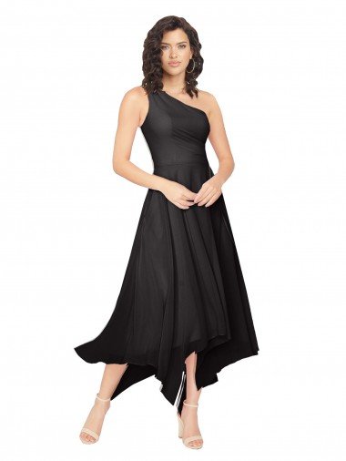 Shop Midi Length One Shoulder Chiffon Cocktail Bridesmaid Dress Sydney