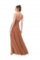 Cowl Neck Chiffon Bridesmaid Dress with Front Slit