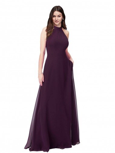 Shop Chiffon High-Halter Bridesmaids Dress with Keyhole Back Sydney