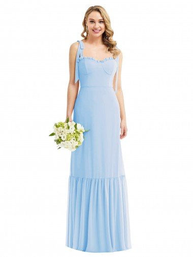 Shop Tie Shoulder Bustier Bodice Ruffle Hem Maxi Bridesmaid Dress Sydney