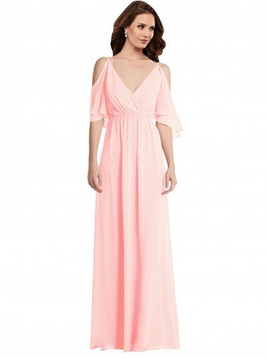 Shop Cold Shoulder Draped Wrap Maxi Bridesmaid Dress Sydney