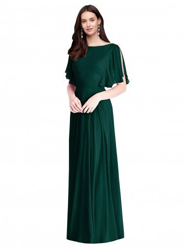 Shop Backless Floor Length Split Sleeves Maxi Bridesmaid Dress Sydney