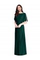 Backless Floor Length Split Sleeves Maxi Bridesmaid Dress