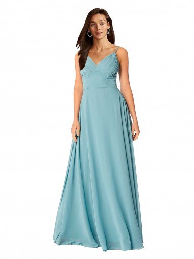 Shop Draped Empire V-Neck Chiffon Bridesmaid Dress Sydney