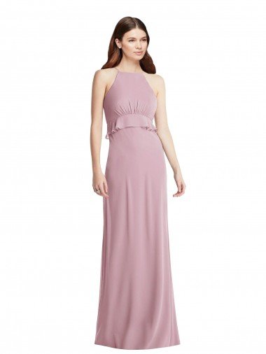 Shop Bias Ruffle Empire Waist Halter Maxi Bridesmaid Dress Sydney