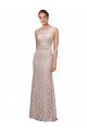 Long Sleeveless All Lace Bridesmaid Dress / Prom Dress with Scoop Neckline