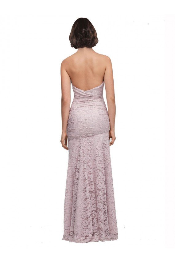 Floor Length Long Mermaid Lace Bridesmaid Dress / Prom Dress with Low Back