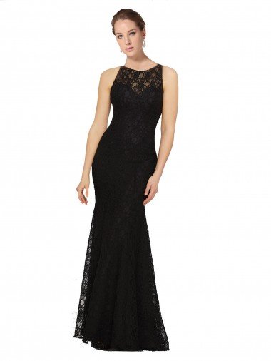 Shop Fitted Lace Bridesmaids Dress with Jewel Neckline and Open Back Sydney